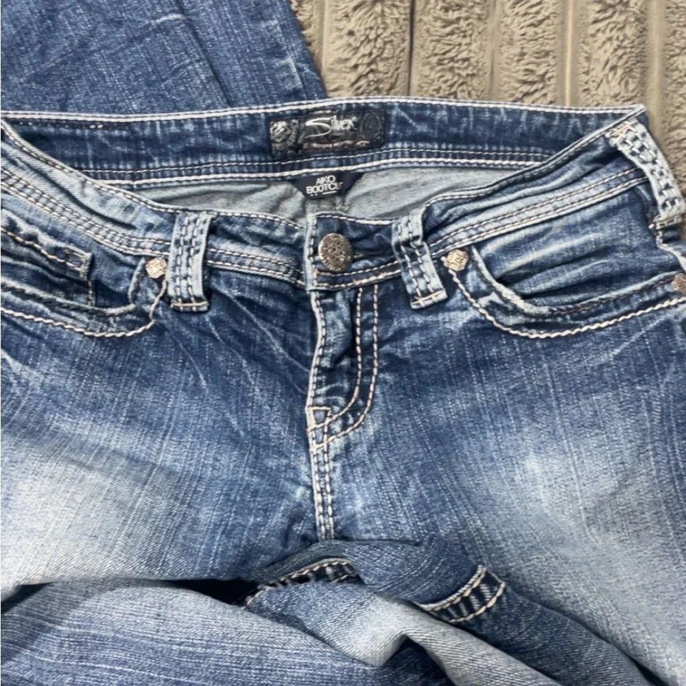 Silver EUC bootcut Aiko Classic Blue Jeans 27x33 LQQK - Picture 4 of 6